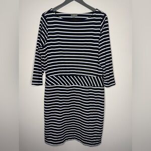 LL Bean Signature Striped Long Sleeve Dress